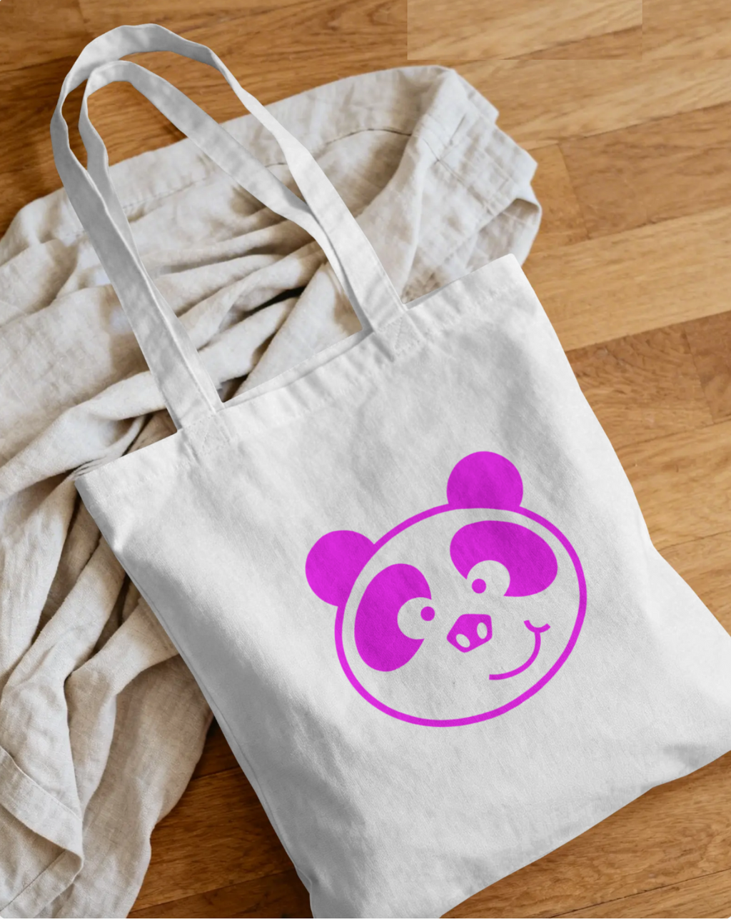Hot Pink Panda Canvas Bag / Bolsa con Panda Rosa
