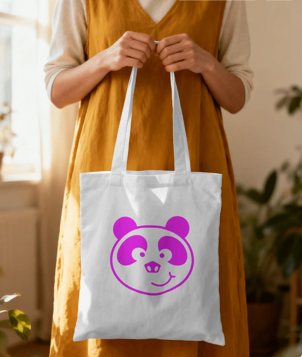 Hot Pink Panda Canvas Bag / Bolsa con Panda Rosa