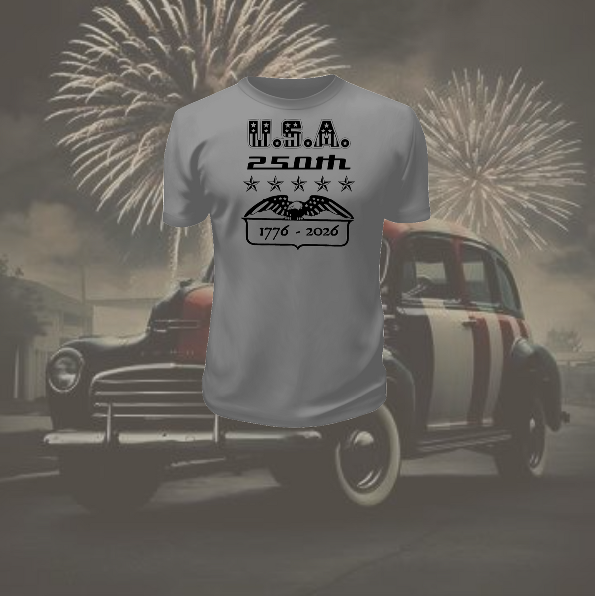 USA 250th Commemorative Vintage Style T-Shirt