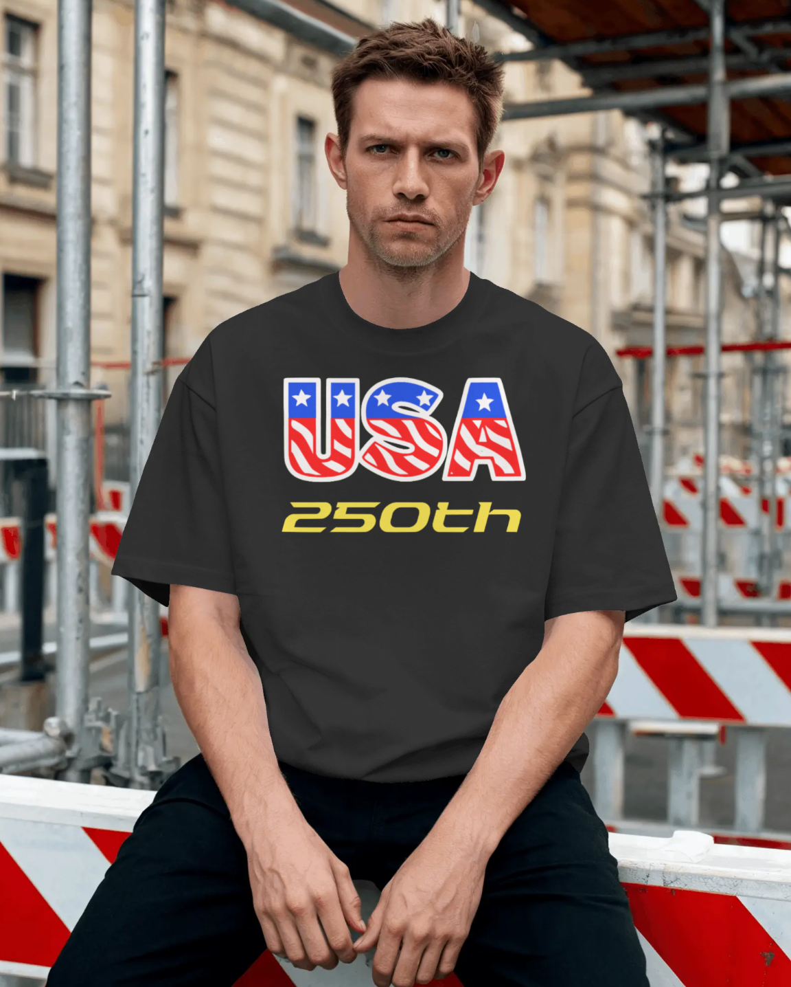 July 4th, 250th Anniversary Commemorative USA T-Shirt.