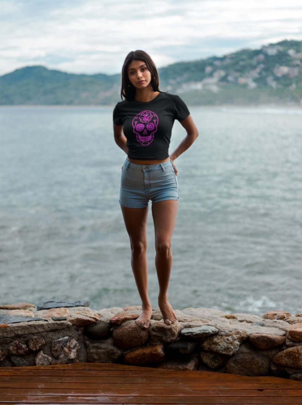Camiseta con Calavera Rosa / Pink Skull Tee