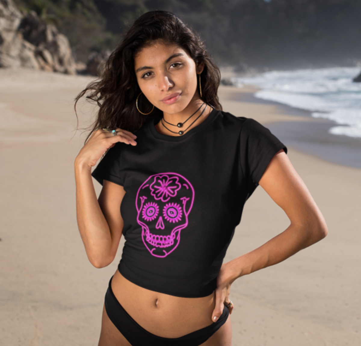 Camiseta con Calavera Rosa / Pink Skull Tee