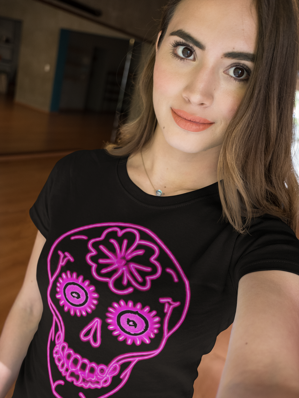 Camiseta con Calavera Rosa / Pink Skull Tee