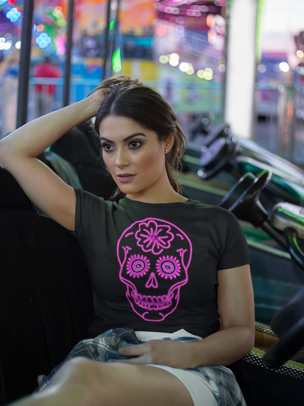 Camiseta con Calavera Rosa / Pink Skull Tee