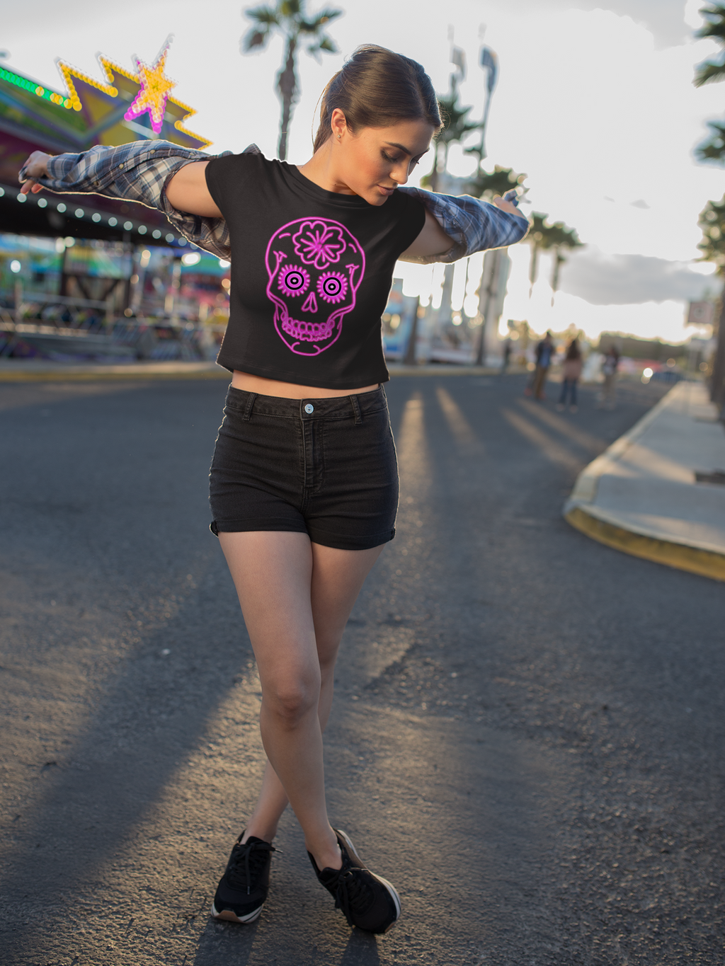 Camiseta con Calavera Rosa / Pink Skull Tee